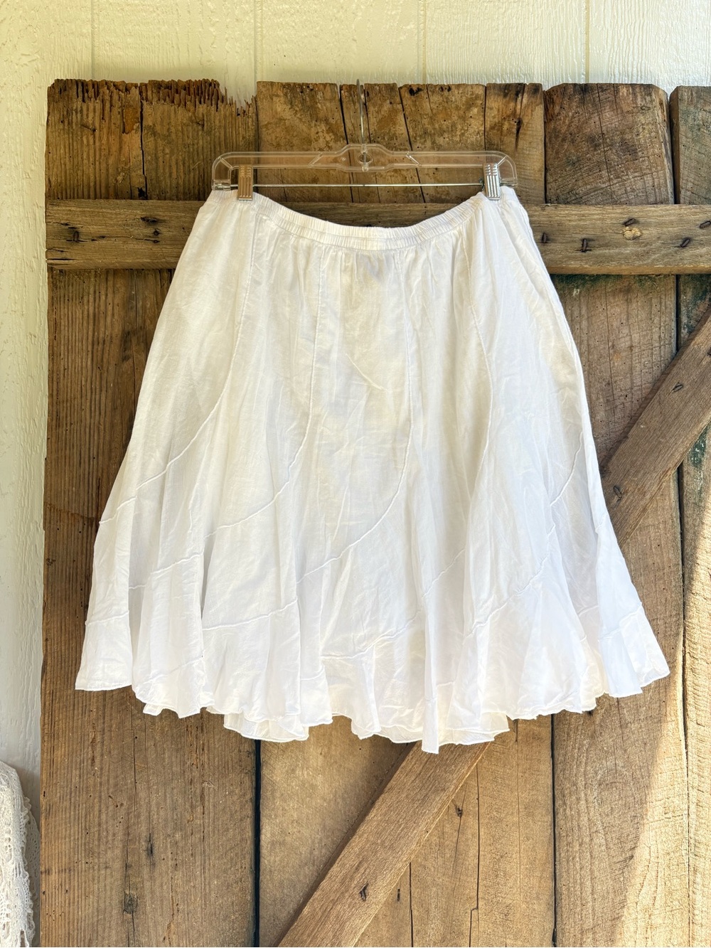 White Cotton Skirt Large